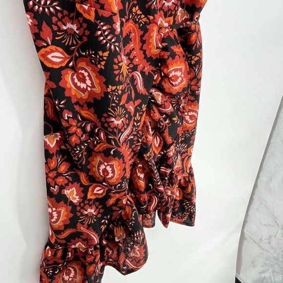 Free People Boho Babydoll Wrap Top With Ruffle Size XS - Picture 10 of 11